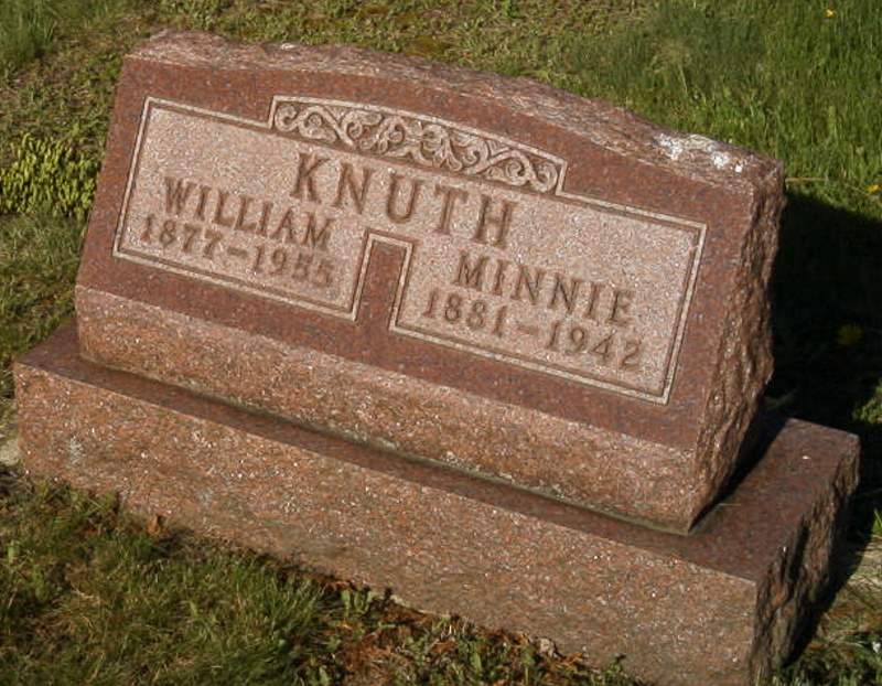Knuth Grave Headstone William and Minnie Knuth
