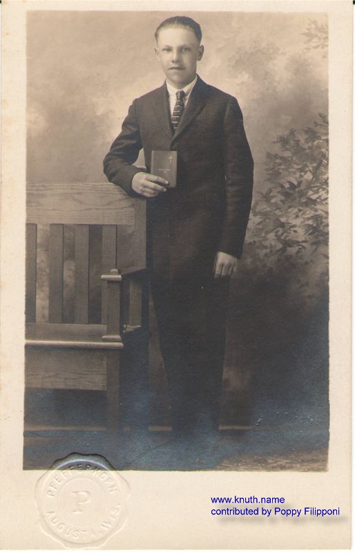 Formal Portrait of a Young Man Holding a Bible on a postcard